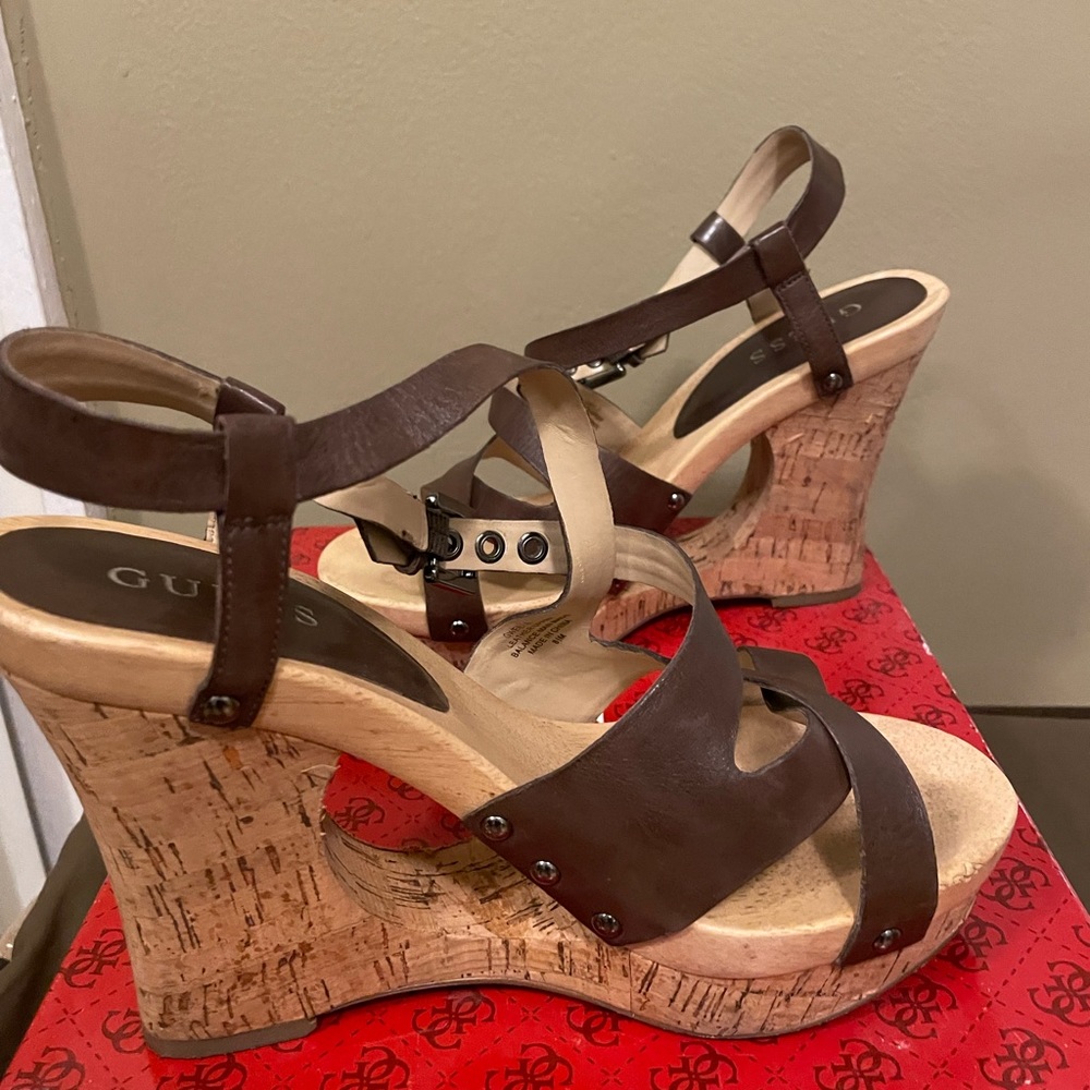 Wedge Platform Cross Ankle Strap Sandals